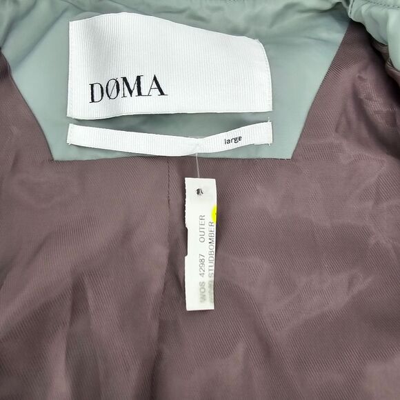 NWT DOMA Blueish Grey Studded Aviator Bomber Jacket Size L - Picture 5 of 6